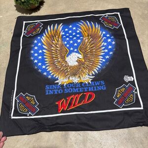 Harley Davidson Vtg‎ Handkerchief Bandana Dew Rag USA Made 21” Motorcycle Biker